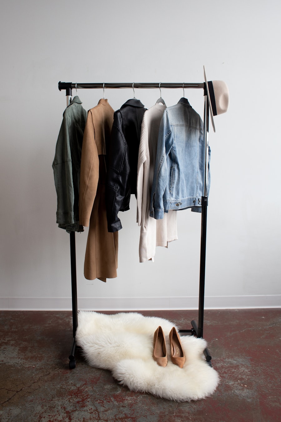 Handmade clothing on a rack