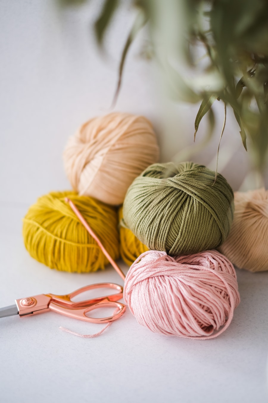 Colourful crochet yarns