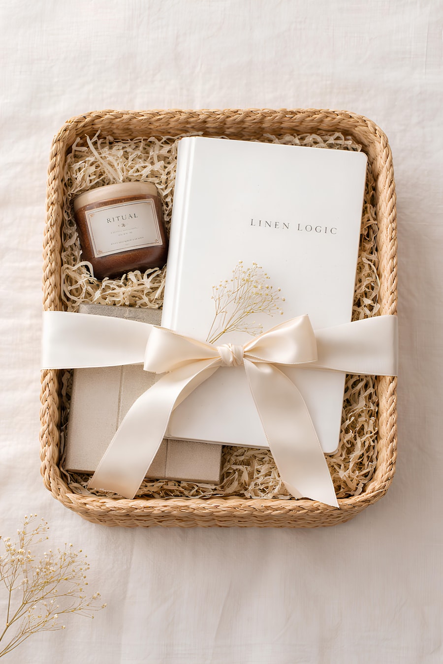 Gift hamper with ribbon